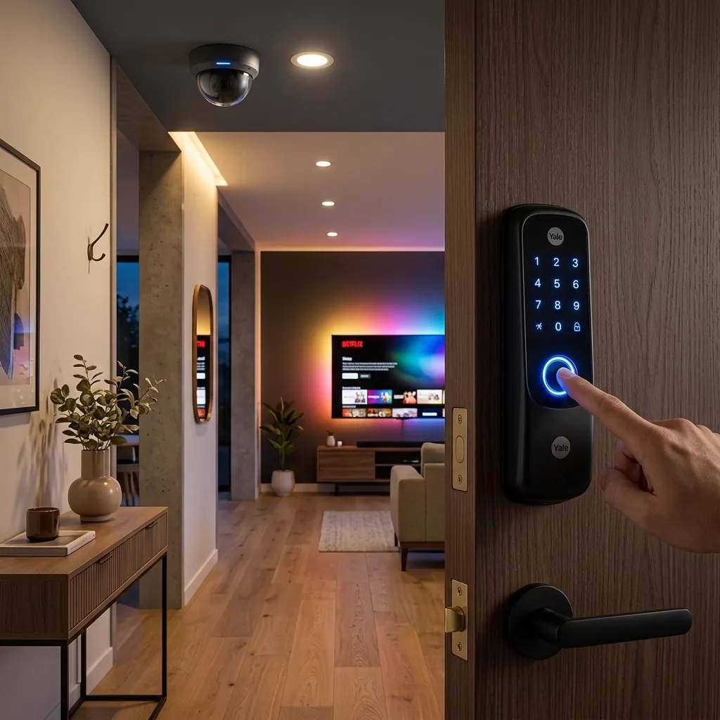 สร้างบ้านอัจฉริยะแบบครบวงจร: รวม 4 อุปกรณ์ Smart Home กลอนประตูดิจิทัล 5 ระบบ กล้องวงจรปิด AI 2K หลอดไฟ Wi-Fi 16 ล้านสี และเซ็นเซอร์เปิดปิดอัตโนมัติ